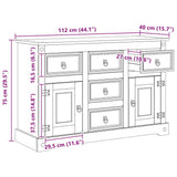 Storage Chests Corona White 112 x 40 x 75 cm Solid Pine Wood 42021198