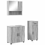 Bathroom Furniture Set with Drawer with Door 3 pcs Grey Sonoma 3392959