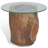 Coffee Table Teak Glass 50x40 cm 245069