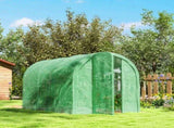 3 x 2 x 2m Polytunnel Greenhouse with Hinged Door, Walk-in Grow House Tent with PE Cover and T3398P377587