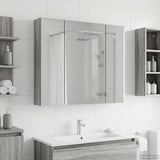 Bathroom Mirror Cabinet with Door Grey Sonoma 80 x 14.5 x 70 cm 889108