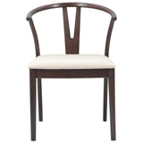 Dining Chair 2 pcs Light Brown and Light Solid Rubber Wood 42020411