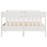 Bed Frame without Mattress White 135x190 cm Double Solid Wood Pine 3307021