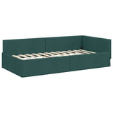 Corner Bed Frame Dark Green 80 cm x 200 cm Velvet 42016031