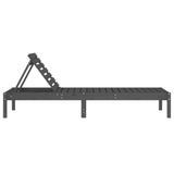 Sun Lounger Grey Solid Pine Wood 199.5 cm x 60 cm x 74 cm 825069