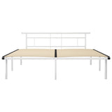 Bed Frame without Mattress White Metal 200x200cm 324839
