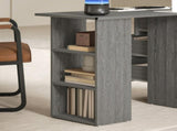 Computer Desk, Writing Table, PC Workstation with 3 Storage Shelves and Drawers, Silver Handle, for T3398P378020