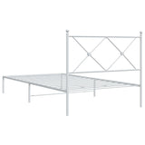 Metal Bed Frame without Mattress with Headboard White 100x200cm 376546