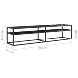 TV Cabinet Black Marble 180x40x40.5 cm Tempered Glass 331725