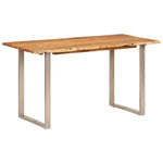 ZNTS Dining Table 140x70x76 cm Solid Acacia Wood 286478