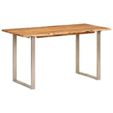 ZNTS Dining Table 140x70x76 cm Solid Acacia Wood 286478