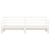 Daybed with Trundle without Mattress White 90x190 cm Single Solid Wood 836154