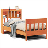 Bed Frame without Mattress Wax Brown 100x200 cm Solid Wood Pine 3323268