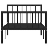 284569 Bed Frame without Mattress Black Metal 100x200 cm