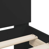 Bed Frame Black Engineered wood, Plywood Double Bed Frame 3207568