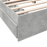 Bed Frame with Drawers without Mattress Concrete Grey 200x200 cm 3280632