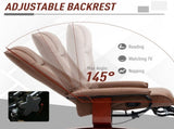 Faux Leather Armchair, with 145&deg Reclining Back and Footrest - Brown T3398P342242