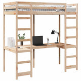 Loft Bed Frame Natural 75 x 190 cm Solid Pine Wood 3414556