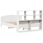 ZNTS Bookcase Bed without Mattress White 120x200cm Solid Wood Pine 3323108