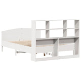 ZNTS Bookcase Bed without Mattress White 120x200cm Solid Wood Pine 3323108