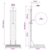 Outdoor Shower 225 cm Solid Acacia Wood and Stainless Steel 903109