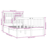 Bed Frame without Mattress 120x190 cm Small Double Solid Wood 3104098