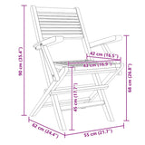 Folding Garden Chair Set of 2 Natural Teak Solid teak wood 362762