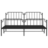 Metal Bed Frame without Mattress with Footboard Black 193x203cm 373911