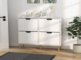 Shoe Storage Cabinet, 4 Flip Drawers, Shoe Organizer for 16 Pairs of Shoes, White T3398P341272