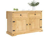 Kitchen Trolley 2 pcs Honey Wax 112 x 70 x 91.5 cm Solid-Pine 3425384