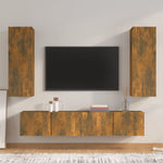 ZNTS 4 Piece TV Cabinet Set Smoked Oak Engineered Wood 3114203