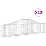 Arched Gabion Baskets 12 pcs 200x30x40/60 cm Galvanised Iron 3145377