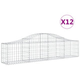 Arched Gabion Baskets 12 pcs 200x30x40/60 cm Galvanised Iron 3145377