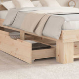 Bed Frame with Headboard Brown 120 x 200 cm Solid Pine Wood 3382277