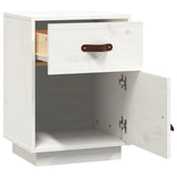 Bedside Cabinet White 40x34x55 cm Solid Wood Pine 818307