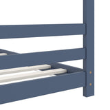 Kids Bed Frame Grey Solid Pine Wood 70x140 cm 289613