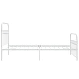 Metal Bed Frame without Mattress with Footboard White 107x203cm 376663