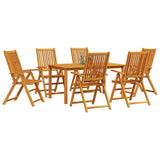 Garden Dining Set Folding 7 pcs Brown Solid Acacia Wood 3375620