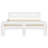 Bed Frame without Mattress White 180x200 cm Super King Size Solid Wood Pine 855464