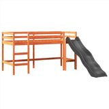 Kids' Loft Bed with Tower White&Black 80x200 cm Solid Wood Pine 3309152
