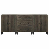 3 Piece Sideboards Black 60x33x75 cm Solid Wood Mango 3309999