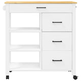 Kitchen Trolley MONZA 84x40x88.5 cm Solid Wood Pine 376114