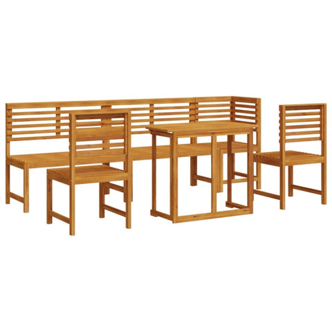 ZNTS 6-Piece Garden Dining Set - Solid Acacia Wood 3328697