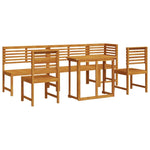 ZNTS 6-Piece Garden Dining Set - Solid Acacia Wood 3328697