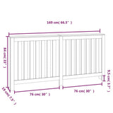 Radiator Cover White 169x19x84 cm Solid Wood Pine 822582