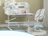 Height Adjustable Kids Desk and Chair Set, Children School Study Desk with Tiltable Desktop, Reading T3398P347976