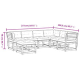 7 Piece Garden Lounge Set with Cushions Wax Brown Solid Wood Pine 3216937