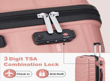 V-shaped stripes 3-in-1 PP trolley case 20in 24in 28in PP iron trolley fashionable color - rose gold 52903397