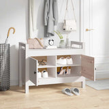 Hall Bench White 80x40x60 cm Solid Wood Pine 821780