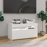 TV Cabinet with LED Lights White 75x35x40 cm 804391